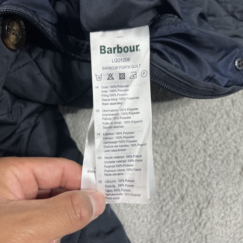 Barbour Forth Quilted Jacket Womens 10 Full Zip Button Up Modern Heritage Blue - Picture 11 of 15